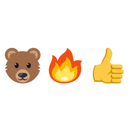 🐻🔥👍 Emoji Domain EmojiOne rendering